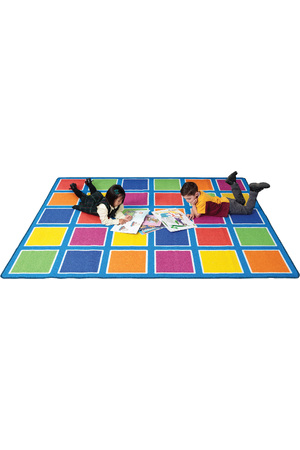 Colour Squares Rug Light Blue 30 Place