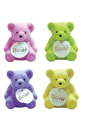 Fruity Aroma Bear Erasers with Sharpeners - Pack of 4