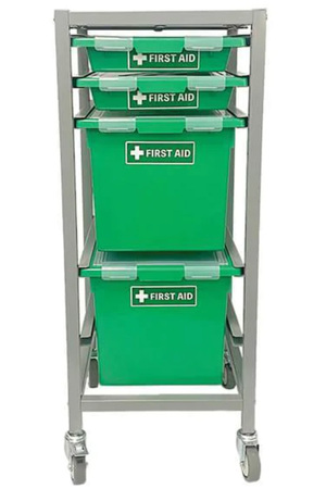 First Aid Tote Tray Trolley (Small and Large Combination)
