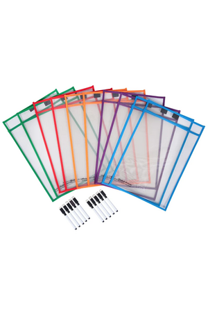 Write 'n' Wipe Paper Saver Sleeves (inc. Pens & Erasers) - Pack of 10