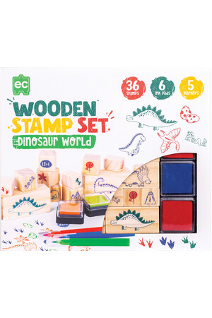 EC Wooden Stamp Set (47 Pieces) - Dinosaurs