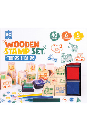 EC Wooden Stamp Set (51 Pieces) -Things That Go!