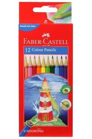 Faber-Castell Coloured Pencils - Hexagonal: Box of 12
