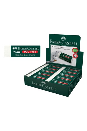 Faber-Castell Eraser - 7085-20: Large With Sleeve PVC-Free (Box of 20)