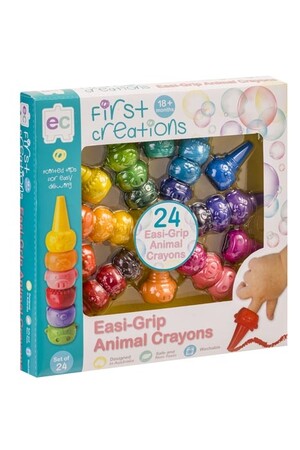 First Creation Easi-Grip Animal Crayons - Set of 24