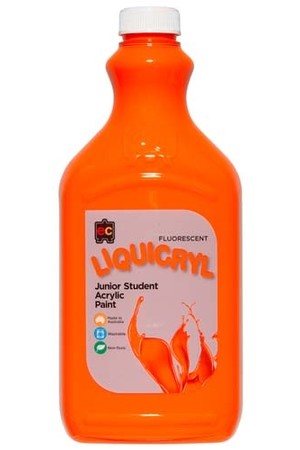 Liquicryl Fluorescent Junior Acrylic Paint 2L - Orange