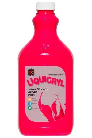 Liquicryl Fluorescent Junior Acrylic Paint 2L - Pink