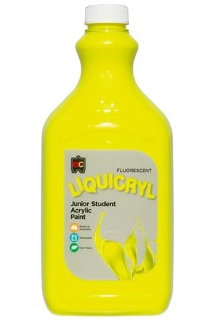 Liquicryl Fluorescent Junior Acrylic Paint 2L - Yellow
