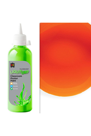Liquitemp Fluorescent Poster Paint 500mL - Orange