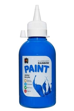 Fluorescent Rainbow Paint Junior Acrylic Paint 250mL - Blue