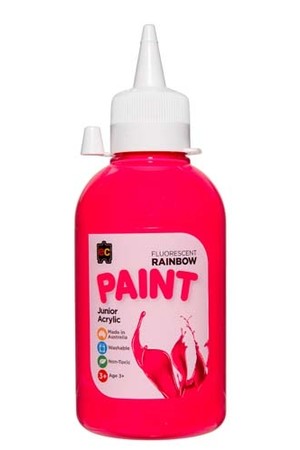 Fluorescent Rainbow Paint Junior Acrylic Paint 250mL - Pink