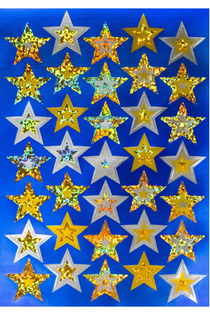 Gold Stars Foil Stickers