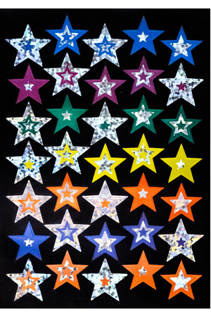 Silver Stars Foil Stickers