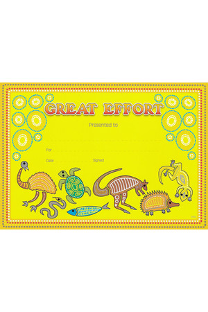 Great Effort Merit Certificate - Pack of 20 Cards (Previous Design)