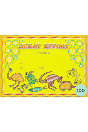 Great Effort Merit Certificate - Pack of 100 Cards (Previous Design)