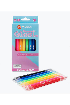 Micador Glost Dual-Tip Scented Markers (Pack of 8)