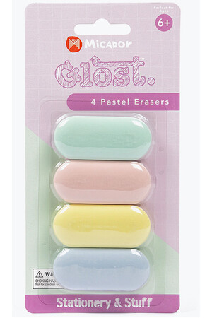 Micador Glost Pastel Erasers (Pack of 4)