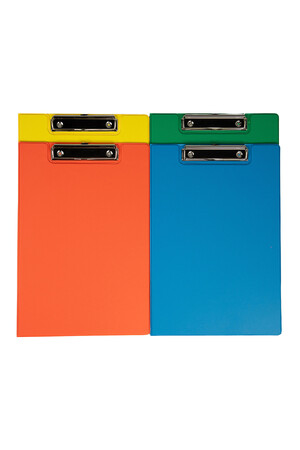 GNS Clipfolder - A4 W/Pocket Bright Assorted (Pack of 4)