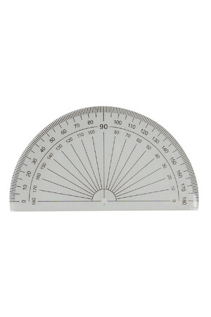 GNS Protractor - 10cm 180 Degree: Clear (Box of 50)