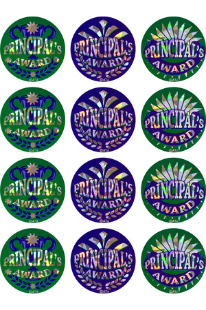 Principal's Award Large Foil Glitz Stickers - Pack of 72