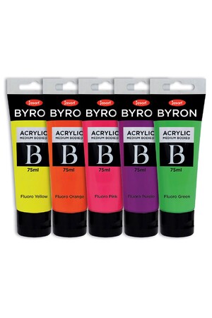 Jasart Byron - Acrylic Paint (75ml) Fluoro: Set of 5
