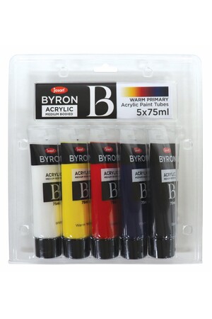 Jasart Byron - Acrylic Paint (75ml) Primary Warm: Set of 5