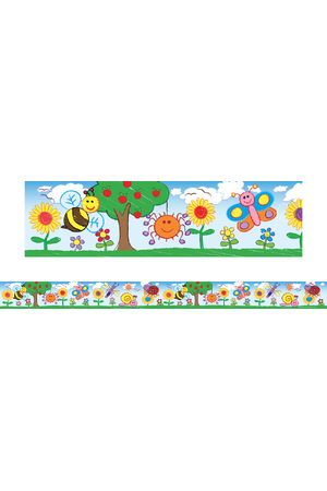 Bugs and Flowers Kid Drawn Large Border (Previous Design)