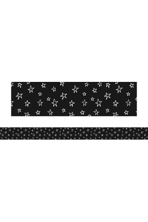 Black & White Stars - Large Border (Pack of 12)