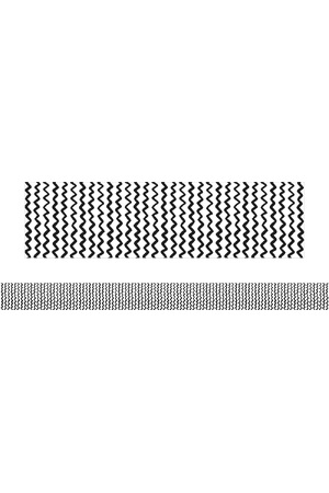 Black and White Zig Zags - Large Border (Pack of 12)