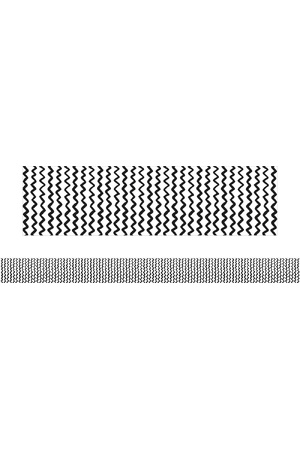 Black and White Zig Zags - Large Border (Pack of 12)