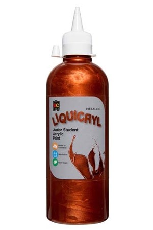 Liquicryl Metallic Junior Acrylic Paint 500mL - Copper