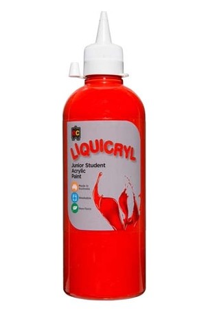 Liquicryl Junior Acrylic Paint 500mL - Brilliant Red