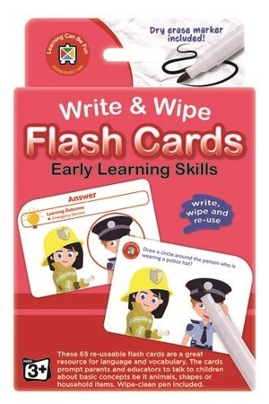 Write & Wipe Flash Cards - Early Learning skills 2-3 yr olds