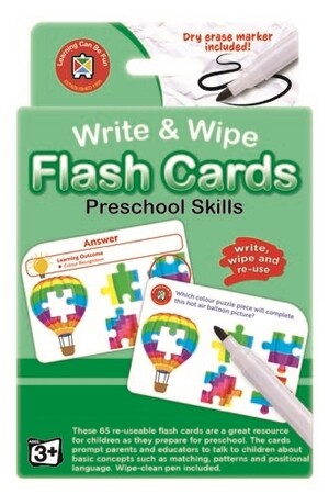 Write & Wipe Flash Cards - Preschool Skills 3-4 yr olds
