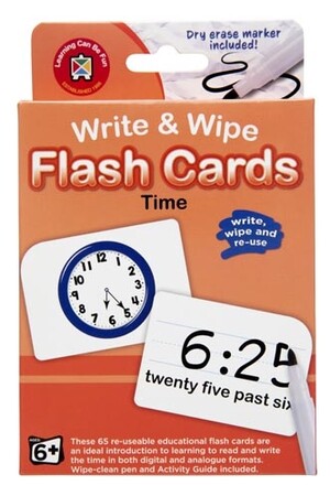 Write & Wipe Flash Cards - Time