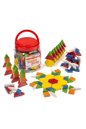 Wooden Pattern Blocks - Jar of 126