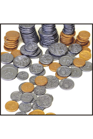 Plastic Play Coins - Pack of 106