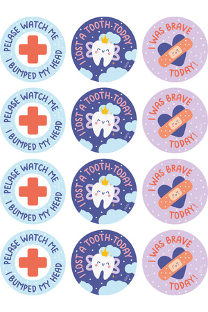 Injury - Medical Stickers (Pack of 48)