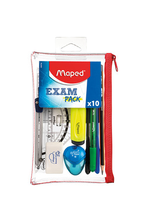 Maped Student Kit - Exam Pencil Case (10 Pieces): Transparent