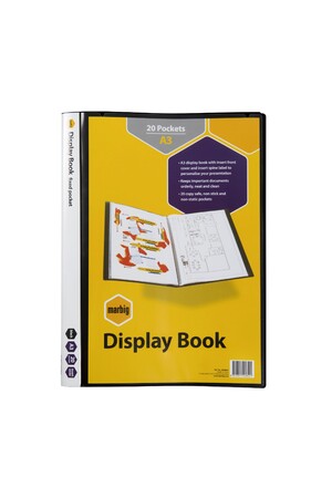 Display Book A3 Marbig 20 Inserts Black With Insert Cover