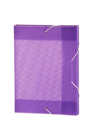 Marbig Box File (A4) - PP Shimmer with Elastic - Purple