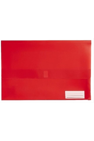 Marbig Document Wallet (Foolscap) - Polypick Translucent: Red