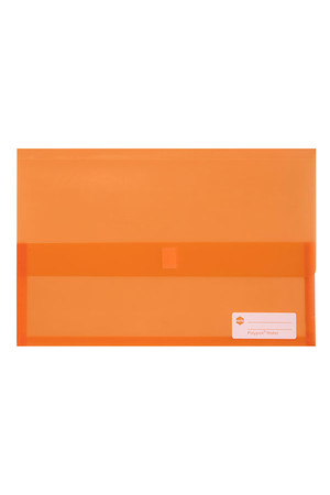 Marbig Document Wallet (Foolscap) - Polypick Translucent: Orange