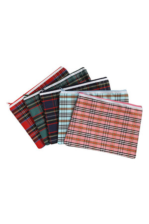 Marbig Pencil Case - Giant 1-Zip (36x25.5cm): Tartan