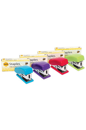 Marbig Stapler - Mini with Staples 26/6 (Assorted Colours)