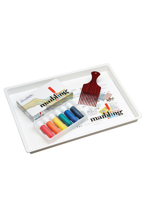 Marbling Ink, Tray, Comb & Paper Set