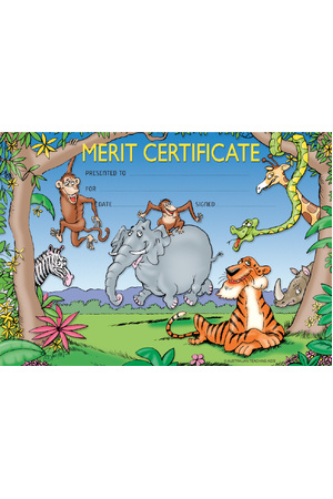 Zoo Animals Merit Certificate - Pack of 35 (Previous Design)