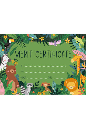 Zoo Animals Merit Certificate - Pack of 35