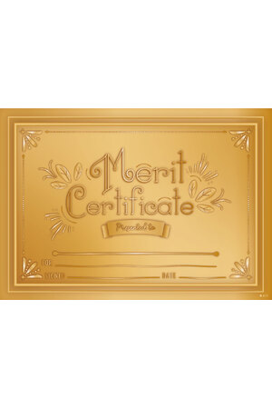 Gold Merit Certificate - Pack of 100 Cards
