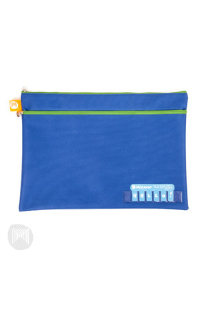 Micador Pencil Case - Twin Zip Name (375x264mm): Dark Blue